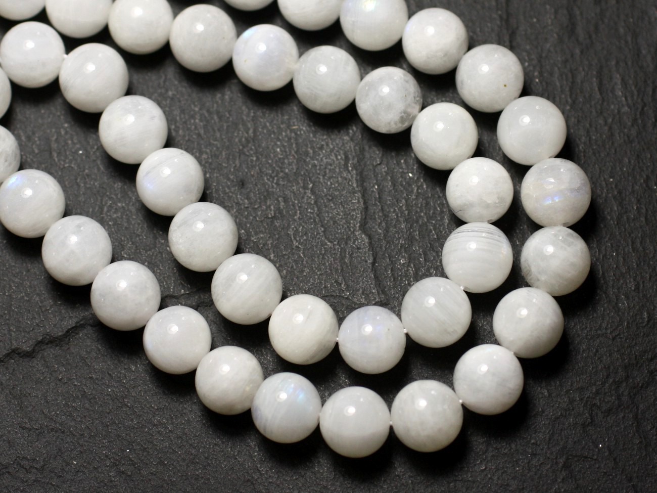 1pc - Perle de Pierre - Pierre de Lune blanche Boule 8-9mm - 8741140008724 