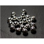 2pc - Perles Argent 925 massif Boules Rondes 6mm - 8741140008731 