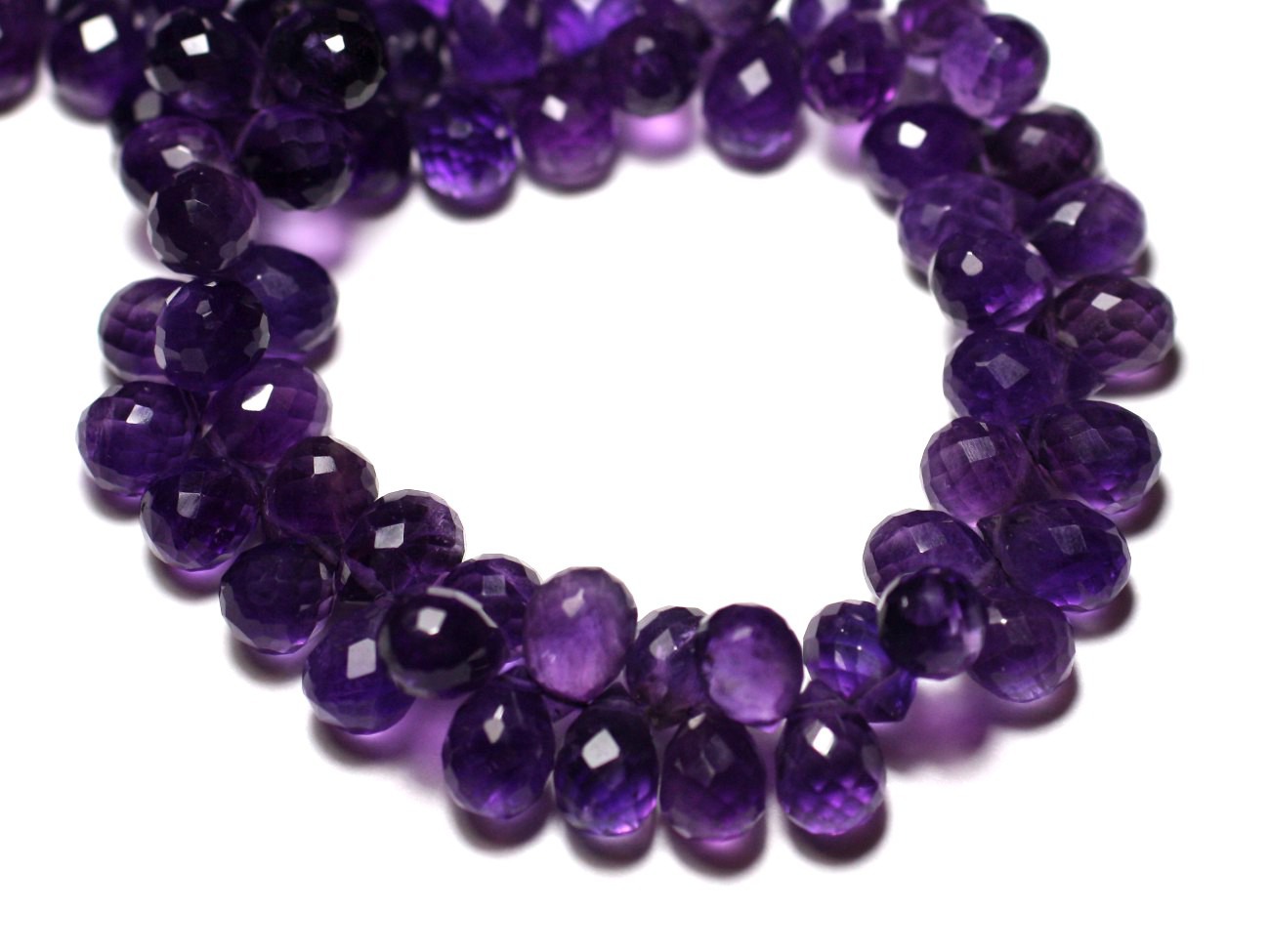 1pc - Perle de Pierre - Améthyste Goutte Facettée 8x6mm - 8741140008779 