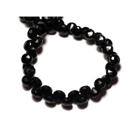 1pc - Stone Bead - Black Spinel Faceted Teardrop 6mm - 8741140008809 