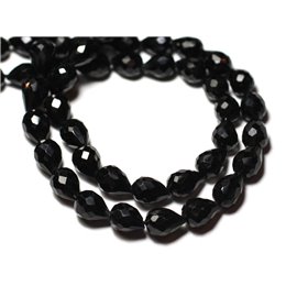 1pc - Stone Bead - Black Spinel Faceted Teardrop 7-9mm - 8741140008816 