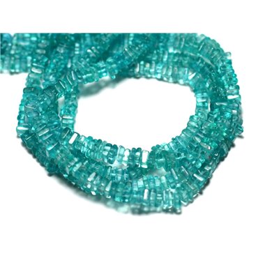 10pc - Perles de Pierre - Apatite Carrés Heishi 3-4mm - 8741140008878 