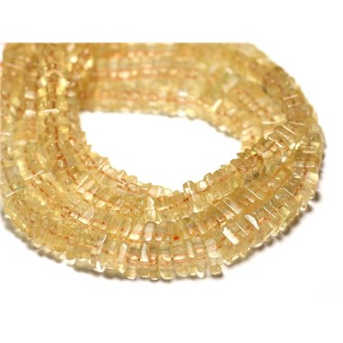 10pc - Perles de Pierre - Citrine Carrés Heishi 3-4mm - 8741140008892 