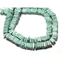 10pc - Perles de Pierre - Amazonite Carrés Heishi 3-4mm - 8741140008861 