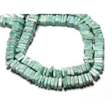 10pc - Perles de Pierre - Amazonite Carrés Heishi 3-4mm - 8741140008861 