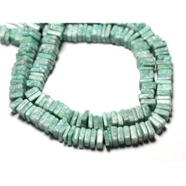10pc - Stone Beads - Amazonite Heishi Squares 3-4mm - 8741140008861 