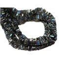 10pc - Perles de Pierre - Labradorite Carrés Heishi 3-4mm - 8741140008915 