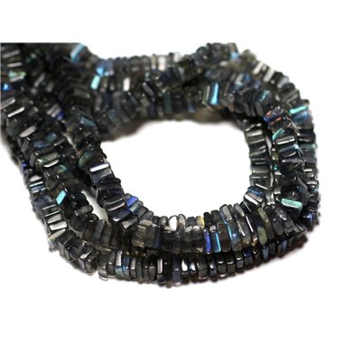 10pc - Perles de Pierre - Labradorite Carrés Heishi 3-4mm - 8741140008915 