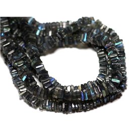 10pc - Stone Beads - Labradorite Heishi Squares 3-4mm - 8741140008915 