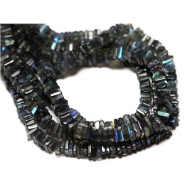 10pz - Perline di pietra - Quadretti Heishi in labradorite 3-4mm - 8741140008915 