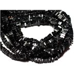 10pc - Perles de Pierre - Spinelle noire Carrés Heishi 3-4mm - 8741140008953 