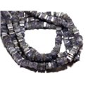 10pc - Perles de Pierre - Tanzanite Carrés Heishi 3-4mm - 8741140008960 