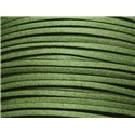 5 metres - Cordon Laniere Suedine Daim 3mm Vert Kaki Sapin - 4558550004710