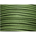 5 mètres - Cordon Lanière Suédine 3x1.5mm Vert Sapin  4558550004710 