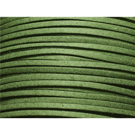 5 mètres - Cordon Lanière Suédine 3x1.5mm Vert Sapin  4558550004710 