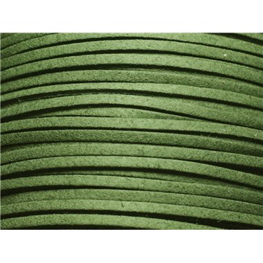 5 metres - Cordon Laniere Suedine Daim 3mm Vert Kaki Sapin - 4558550004710