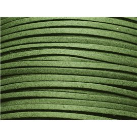 5 Meter - Cord Laniere Suedine Suedine Sude 3mm Grün Khaki Tanne - 4558550004710