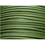 5 mètres - Cordon Lanière Suédine 3x1.5mm Vert Sapin  4558550004710 