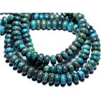 10pc - Perles de Pierre - Jaspe Paysage Automne Bleu Turquoise Rondelles 8x5mm -  8741140007758 