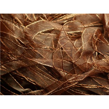 1pc - Echeveau 90 mètres - Ruban Tissu Organza Chocolat N°1 10mm   4558550001337 