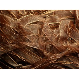 1pc - Skein 90 meters - Organza Fabric Ribbon Chocolate N ° 1 10mm 4558550001337 