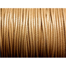 5 meters - Coated waxed cotton cord Round 2mm Beige - 4558550088338 