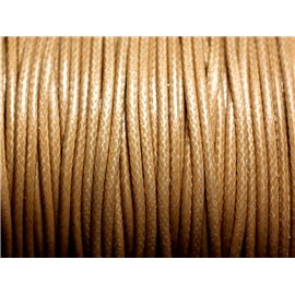 5 metri - Cordino in cotone cerato rivestito Rotondo 2 mm Beige - 4558550088338 