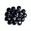 5pc - Perles Porcelaine Céramique Ronds Palets 15mm Noir - 7427039732352