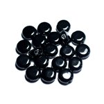 5pc - Perles Porcelaine Céramique Palets 14mm Noir - 8741140008649 