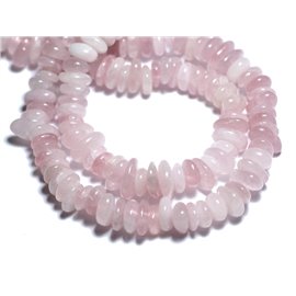 10pc - Stone Beads - Rose Quartz Chips Rondelles 8-14mm - 8741140008328 