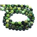 4pc - Perles Pierre - Chrysoprase Boules 8mm Vert Jaune Blanc Noir - 8741140007680