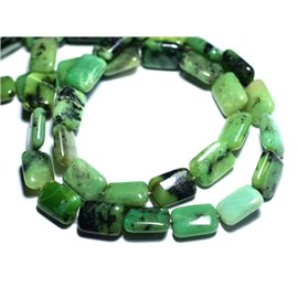 2pc - Stone Beads - Chrysoprase Rectangles 14x10mm - 8741140007703 