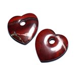 1pc - Pendentif en Pierre - Jaspe Rouge Grand Coeur 45mm - 8741140007826 