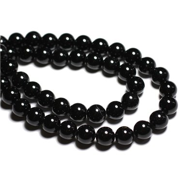 10pc - Perles de Pierre - Tourmaline Noire Boules 3mm - 8741140007970 