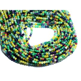 50pc - Stone Beads - Jade Balls 2mm Multicolor Yellow Blue Green - 8741140008045 