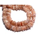 10pc - Perles Pierre de Lune Soleil Chips Palets ronds rondelles 8-12mm rose orange - 8741140008311