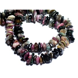 10pc - Stone Beads - Multicolored Tourmaline Chips Rondelles 8-14mm - 8741140008335 