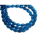 10pc - Perles de Pierre - Jade Gouttes 9x6mm Bleu Vert Paon Canard - 8741140008052 