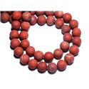 10pc - Perles de Pierre - Jaspe Rouge Mat Givré Boules 6mm - 8741140008526 