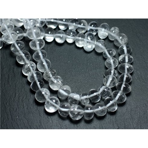 10pc - Perles de Pierre - Cristal Quartz Galets roulés 8-11mm - 8741140008465 