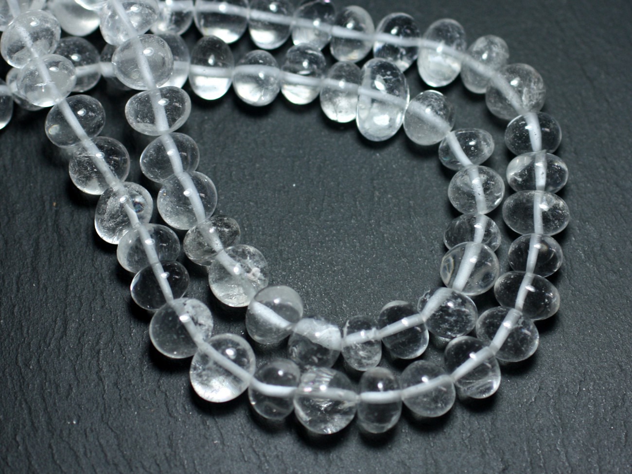 10pc - Perles de Pierre - Cristal Quartz Galets roulés 8-11mm - 8741140008465 