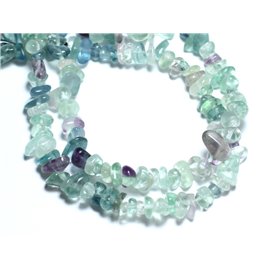 30pc - Perlas de piedra - Chips de fluorita multicolor 4-10mm - 8741140008472 