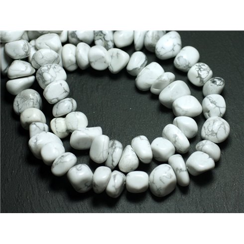 10pc - Perles de Pierre - Howlite Galets roulés 10-15mm - 8741140008502 