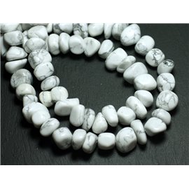 10pc - Cuentas de piedra - Howlite Guijarros laminados 10-15mm - 8741140008502 