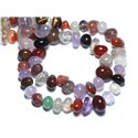 10pc - Perles de Pierre - Lot Mélange Multicolore Galets roulés 8-12mm - 8741140008564 