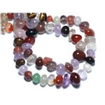 10pc - Perles de Pierre - Lot Mélange Multicolore Galets roulés 8-12mm - 8741140008564 