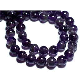 5pc - Stone Beads - Amethyst Balls 8mm - 8741140007666 