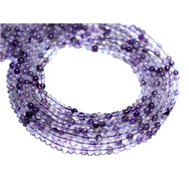 40pc - Perlas de piedra - Bolas violetas de fluorita 2mm - 8741140007734 