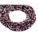 40pc - Perles de Pierre - Rhodonite rose et noire Boules 2mm - 8741140007963 