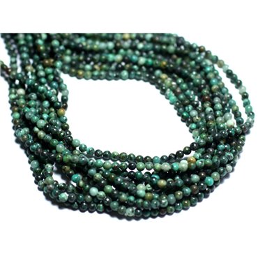 30pc - Perles de Pierre - Turquoise Afrique naturelle Boules 2mm - 8741140007994 